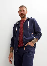 Sweat zippé à capuche et détails enduits, bonprix