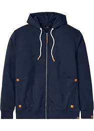 Sweat zippé à capuche et détails enduits, bonprix