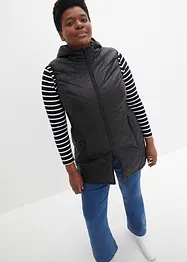 Long gilet matelassé sans manches, ultra-léger avec poche de rangement, bonprix