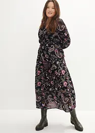 Robe longue froissée en coton avec smocks, bpc bonprix collection