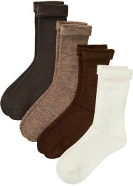 Lot de 4 paires de chaussettes thermo avec revers et intérieur éponge, bpc bonprix collection