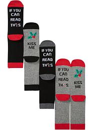 Lot de 4 paires de chaussettes avec dicton sous le pied, bpc bonprix collection