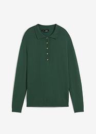 Pull en fine maille avec col et patte de boutonnage, bpc bonprix collection