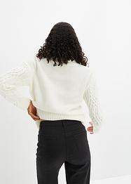 Pull à col rond avec motif torsadé, bpc bonprix collection