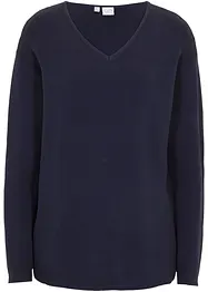 Pull col V en maille milano Essential, bonprix