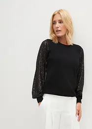 Pull avec manches à sequins, bonprix