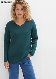 Pull col V en maille milano Essential, bonprix