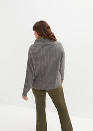 Pull avec décolleté en V et fentes latérales, bpc bonprix collection