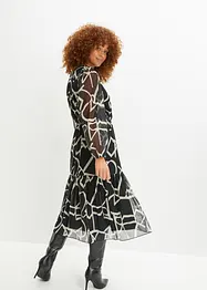 Robe midi en mesh imprimée, bonprix