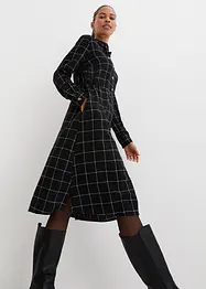 Robe-chemise en flanelle longueur midi, à carreaux, bonprix