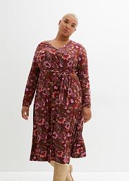 Robe en jersey avec décolleté en V et lien à nouer, bpc bonprix collection