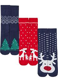 Lot de 3 paires de chaussettes thermo avec intérieur éponge doux et carte cadeau, bpc bonprix collection