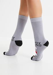 Lot de 2 paires de chaussettes thermo avec pompons et yeux, avec carte cadeau, bpc bonprix collection