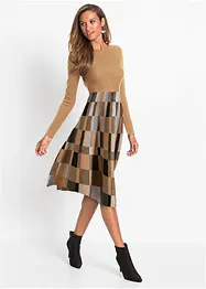 Robe évasée en maille à motif jacquard, bonprix