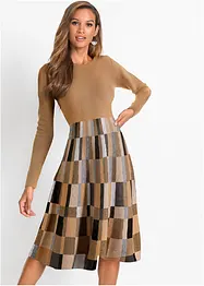 Robe évasée en maille à motif jacquard, bonprix