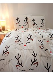 Parure de lit avec renne amusant et inscription, bpc living bonprix collection