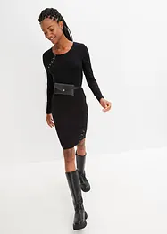 Robe jersey à œillets, bonprix