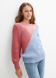 Pull en maille fille avec color block, bpc bonprix collection