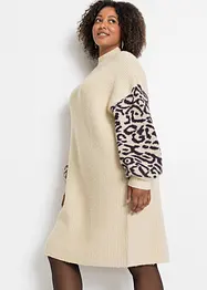 Robe en maille oversize avec motif léopard, bonprix