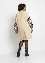 Robe en maille oversize avec motif léopard, bonprix