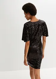 Robe à sequins et décolleté plongeant, bonprix