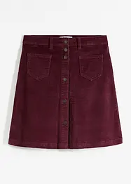 Jupe boutonnée en velours côtelé extensible, bonprix