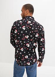 Chemise manches longues avec imprimé de Noël, Slim Fit, RAINBOW