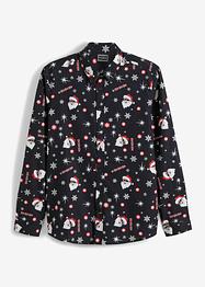 Chemise manches longues avec imprimé de Noël, Slim Fit, RAINBOW