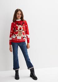 Pull en maille enfant avec motif de Noël, bpc bonprix collection