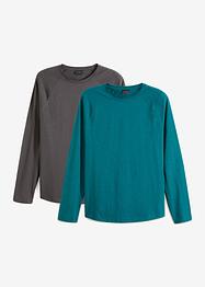Lot de 2 T-shirts manches longues en coton flammé, RAINBOW