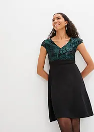 Robe avec empiècement sequins, bonprix