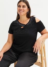 T-shirt à application de strass et découpes, BODYFLIRT