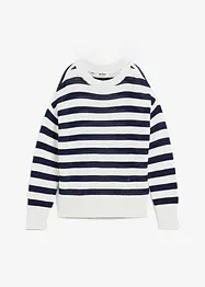 Pull boxy 100% coton en maille ajourée, bonprix