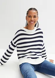 Pull boxy 100% coton en maille ajourée, bonprix