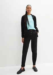 Pantalon en twill à taille haute élastiquée, bonprix