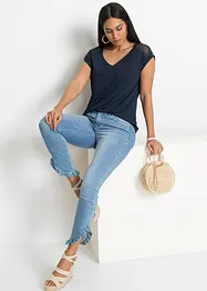 T-shirt en viscose et dentelle, bonprix