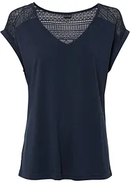 T-shirt en viscose et dentelle, bonprix