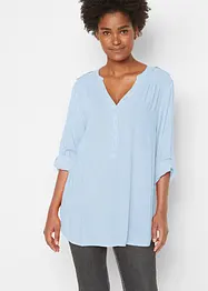 Blouse-tunique en viscose, col V et manches longues, bonprix