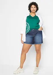 Short en jean, taille mi-haute, extensible, bonprix