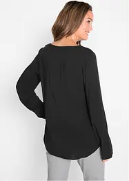 Blouse fluide à col en V et manches longues, bonprix
