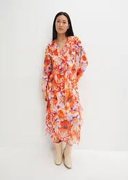 Robe en mousseline à volants en polyester, bonprix