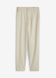 Pantalon en lin taille haute et raccourci à empiècement élastique, bpc bonprix collection