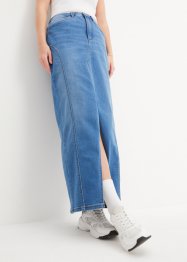 Jupe en jean, taille basse, ceinture confortable, bpc bonprix collection