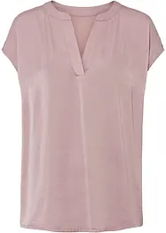 Blouse manches courtes en satin avec épaules descendues, bonprix