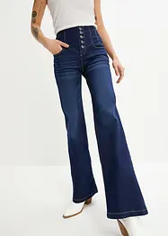 Jean flare taille haute avec polyester recyclé, RAINBOW