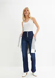 Jean flare taille haute avec polyester recyclé, bonprix