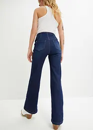 Jean flare taille haute avec polyester recyclé, RAINBOW