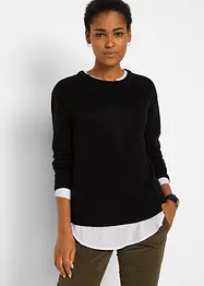 Pull col rond en maille, bonprix