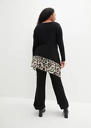 Blouse en jersey viscose avec empiècement en mousseline, bonprix