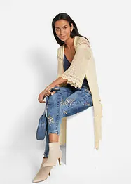 Jean slim à broderie florale, bonprix